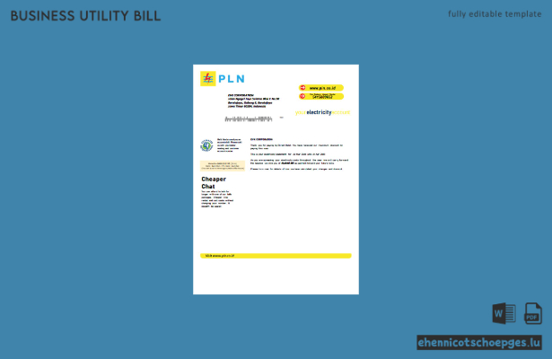 Beispielrechnung des Stromversorgers PLN für Unternehmen